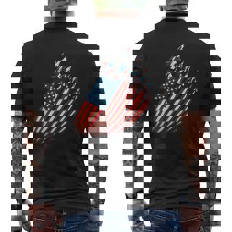 Patriotic Fighter Jet Airplane Usa Flag 4Th Of July Men's T-shirt Back Print | Mazezy