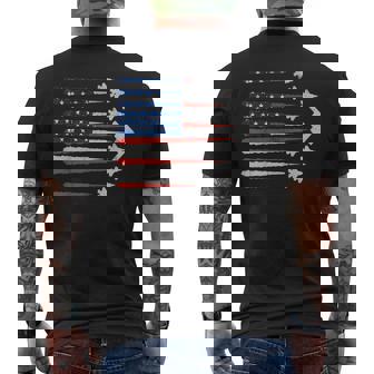 Patriotic Fighter Jets Usa Flag Red White & Blue 4Th Of July Men's T-shirt Back Print - Monsterry