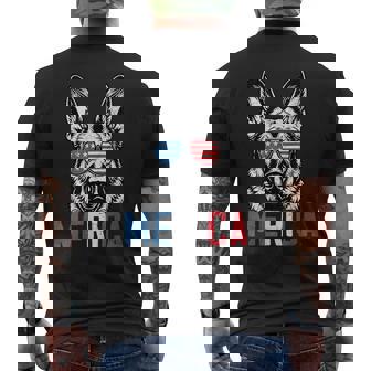 Patriotic German Shepherd Dog Merica 4Th Of July Men's T-shirt Back Print | Mazezy