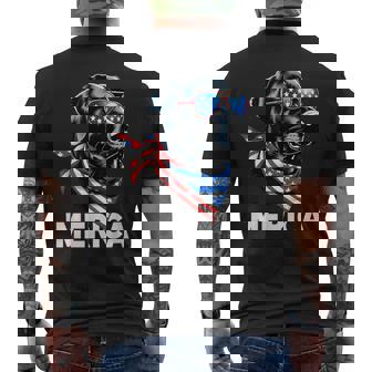 Patriotic Labrador Retriever Dog Merica 4Th Of July Usa Flag Men's T-shirt Back Print - Thegiftio UK