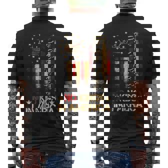 Patriotic Pro-Democracy Protest June 14 No Kings In America Men's T-shirt Back Print | Mazezy