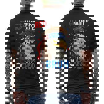 Patriotic Red White & Bruh America Eagle Mullet 4Th Of July Men's T-shirt Back Print | Mazezy