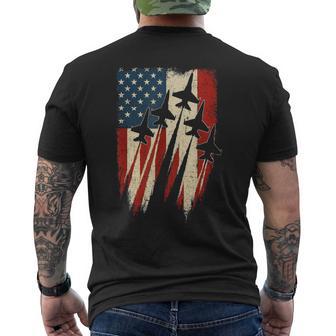 Patriotic Usa Flag Fighter Jets 4Th Of July For Boys Men's T-shirt Back Print - Thegiftio UK