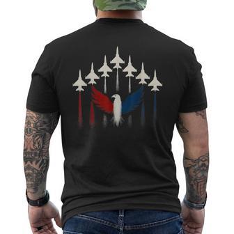 Patriotic Usa Flag Fighter Jets 4Th Of July Eagle Boys Men Men's T-shirt Back Print - Thegiftio UK