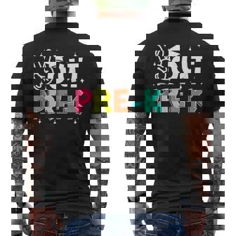 Peace Out Preschool Last Day Of School Pre-K Student Men's T-shirt Back Print - Monsterry