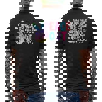 Peace Sign Hand Out School’S Out Happy Last Day Of School Men's T-shirt Back Print - Thegiftio