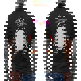 Penguin Wearing Sunglasses Bird Graphic Men's T-shirt Back Print - Thegiftio