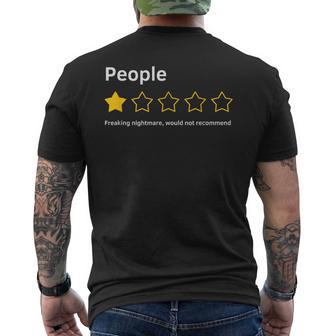 People One Star Total Nightmare Would Not Recommend Men's T-shirt Back Print - Thegiftio UK