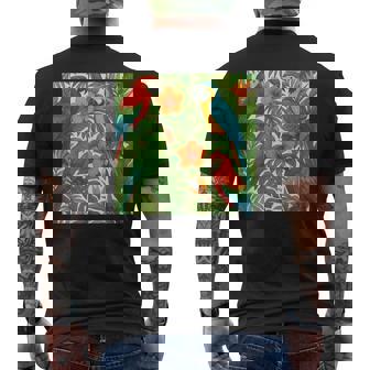 Perroquets Tropical Nature Fleurs Fleurs Exotiques Oiseaux Perroquets T-shirt imprimé au dos - Cadeauxyz
