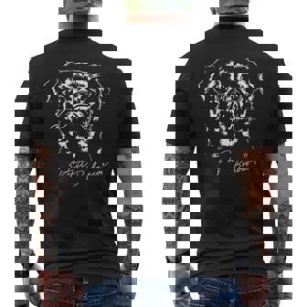 Petit Brabancon 犬のポートレート グリフォン・ウィルサイン メンズTシャツ バックプリント - Kawaiitshirt