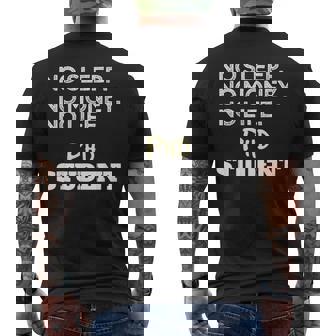 PhD Noleep No Money No Life Phdtudent メンズTシャツ バックプリント - Kawaiitshirt