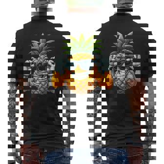 Piña Fresca De Dibujos Animados Con Gafas Deol In Mangas Camiseta Hombre Estampado Espalda - Regaloses