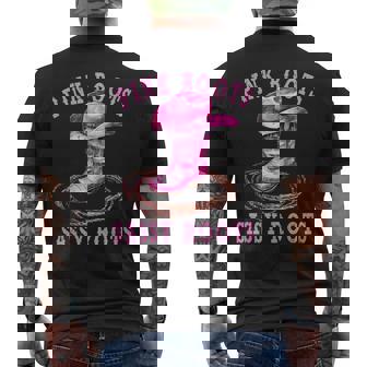 Pink Boots Sassy Roots Western Cowgirl Men's T-shirt Back Print - Thegiftio