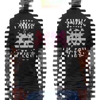 Pink Bow Twinning With My Bestie Twin Matching Twins Friends Men's T-shirt Back Print - Thegiftio UK