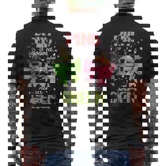 Pink Goes Good With Green Halloween Witch Pink& Green Wizard Men's T-shirt Back Print - Monsterry