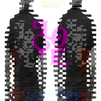Pink Love ピンクカラーグラフィック メンズTシャツ バックプリント - Kawaiitshirt