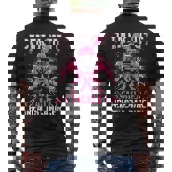 Pink Out Tackle Breast Cancer Awareness American Football Men's T-shirt Back Print - Thegiftio