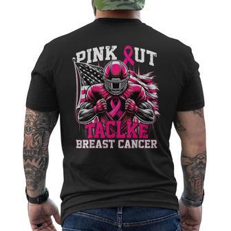 Pink Out Tackle Football Breast Cancer Awareness Boys Men's T-shirt Back Print - Thegiftio UK