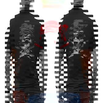Pirate Flag Skull And Crossbones Skeleton Graphic Halloween Men's T-shirt Back Print - Thegiftio