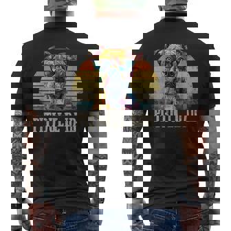 Pitbull Dad Dog Lover カラフル アーティスティック ピットブルのオーナー。 メンズTシャツ バックプリント - Kawaiitshirt