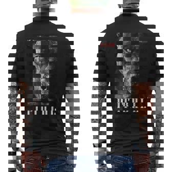 Pitbull 野生の犬テリアの肖像画 ブルドッグ 犬の飼い主 ピットブル メンズTシャツ バックプリント - Kawaiitshirt