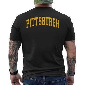 Pittsburgh Throwback Print Classic Men's T-shirt Back Print - Thegiftio UK