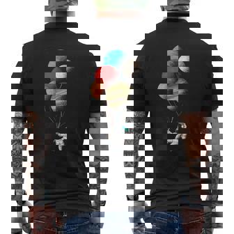 Planetas Delistemaolar Papel Globos De Astronautas Camiseta Hombre Estampado Espalda - Regaloses