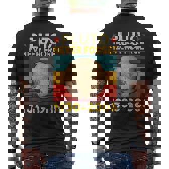 Pluto Never Forget Retro Vintage Astronomy Men's T-shirt Back Print - Thegiftio