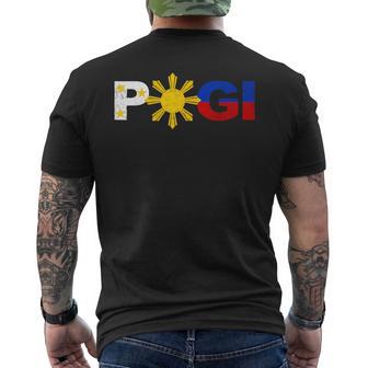 Pogi Philippines Flag Handsome Pinoy Filipino Father's Day Men's T-shirt Back Print - Monsterry
