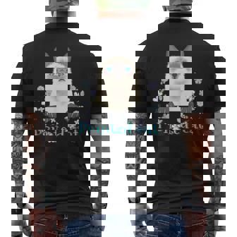 Pointed Cat 猫 ネコ シャム猫 ヒマラヤン トンキニーズ 花 レトロ ガーリー メンズ レディース キッズ メンズTシャツ バックプリント - Kawaiitshirt