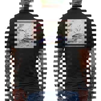 Poisson Crevettes Nourriture Mer Crevettes Asiatiques Ukiyoe Japonais Bloc De Bois T-shirt imprimé au dos - Cadeauxyz