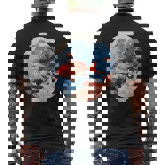 Poissons Rouges Et Bleus Avec Motif Corail T-shirt imprimé au dos - Cadeauxyz