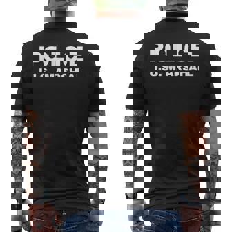 Police Us Marshal Imprimé Blancur Le Devant Et Le Dos T-shirt imprimé au dos - Cadeauxyz