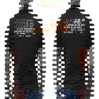 Poppa Bold Patriotic American Flag Father’S Day Poppa Men's T-shirt Back Print - Monsterry