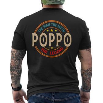 Poppo The Legend The Man Poppo Fathers Day Men's T-shirt Back Print - Thegiftio UK