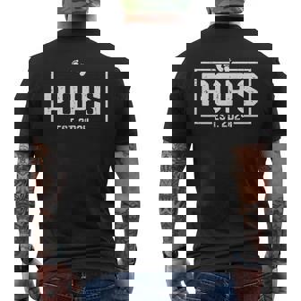 Pops Est 2024 Pops 2024 Logo New Grandpa Fathers Day Men's T-shirt Back Print - Monsterry