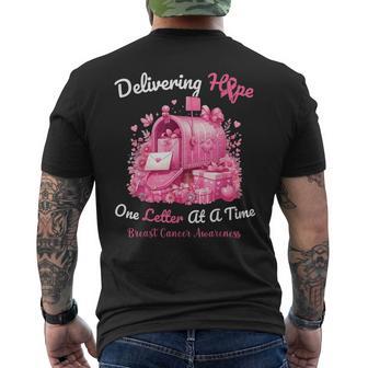 Postal Clerk Breast Cancer Awareness October We Wear Pink Men's T-shirt Back Print - Thegiftio UK