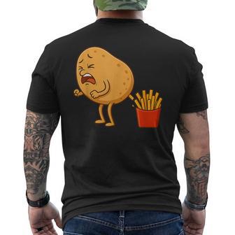 Potato Pooping French Fries s Potato Food Eaters Men's T-shirt Back Print - Thegiftio