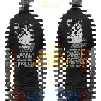 Poule Fiction Film Culte Humour Poulet Jardin Eleveur T-shirt imprimé au dos - Cadeauxyz