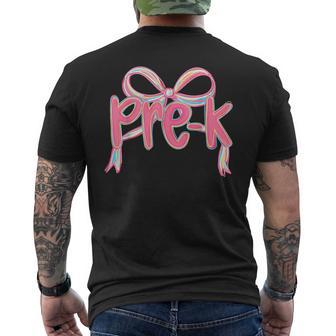 Pre K Squad First Day Of School Pre K Coquette Men's T-shirt Back Print - Thegiftio UK