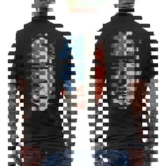 President Trump Portrait 4Th July Men's T-shirt Back Print | Mazezy