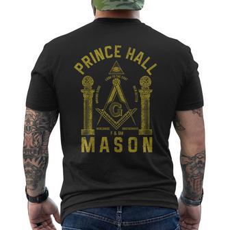 Prince Hall Mason Masonic Square & Compass Freemason Shriner Men's T-shirt Back Print - Thegiftio UK