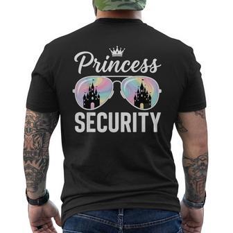 Princess Security Protection Retro Castle Matching Family Men's T-shirt Back Print - Thegiftio UK