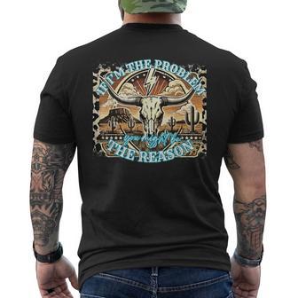 If The Problem Vintage Then You Might Be The Reason Cowgirl Men's T-shirt Back Print - Thegiftio UK