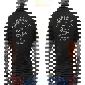 Promoted To Pop Est 2025 Fathers Day First Time Grandad Men's T-shirt Back Print - Monsterry