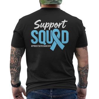 Prostate Cancer Awareness Support Squad Light Blue Ribbon Men's T-shirt Back Print - Thegiftio UK