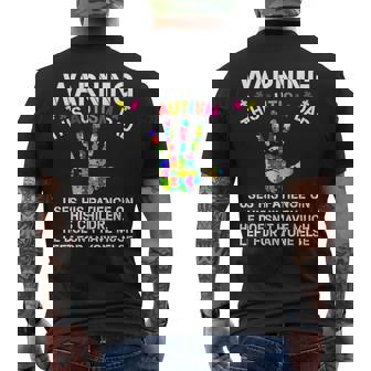 Proud Autism Dad Awareness Father Day Autistic Son Daughter Men's T-shirt Back Print - Monsterry