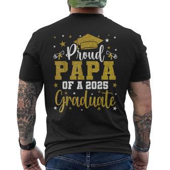 Proud Papa Of A Class Of 2025 Graduate For Graduation Men's T-shirt Back Print - Thegiftio UK