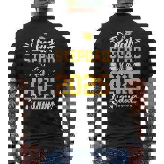 Proud Step Dad Of A Class Of 2025 Graduate Senior Graduation Men's T-shirt Back Print - Thegiftio UK