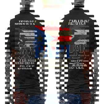 Puerto Rican Papi Dad Puerto Rico Pride Boricua Father's Day Men's T-shirt Back Print - Monsterry
